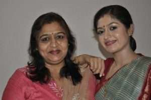 Meghana Raj parents mother Pramila Joshai